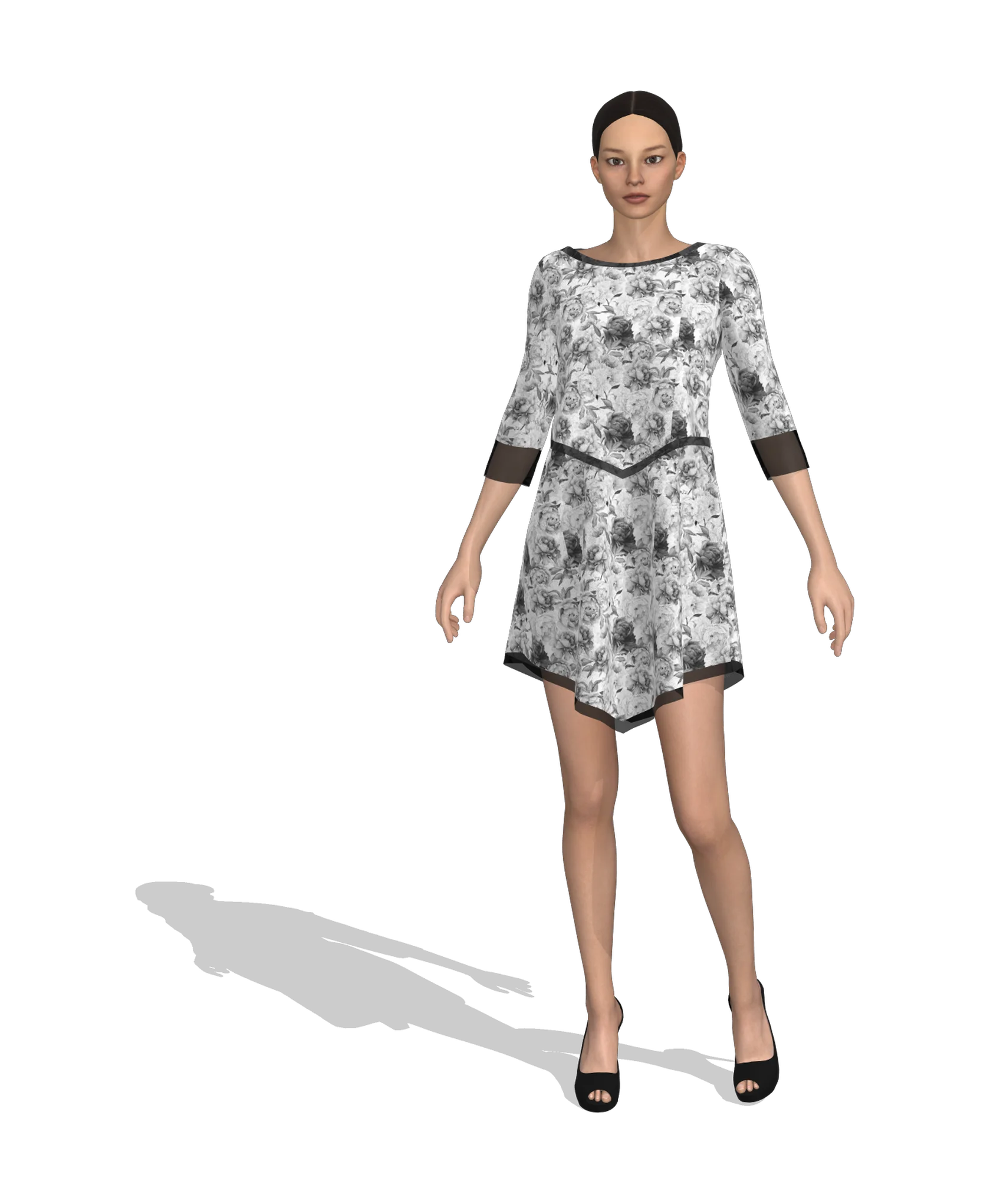 KDscion p127 half sleeve shift dress